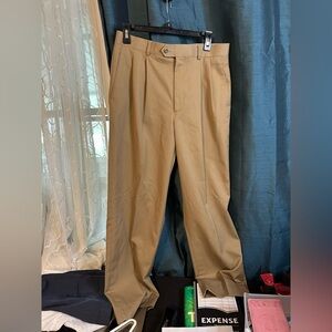David Taylor Men's Classic Straight-Fit Khaki Pants w/ side pockets